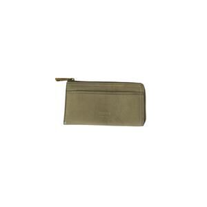 Margot New York Gabby Single Zip Around Leather Wallet Wristlet Olive Green